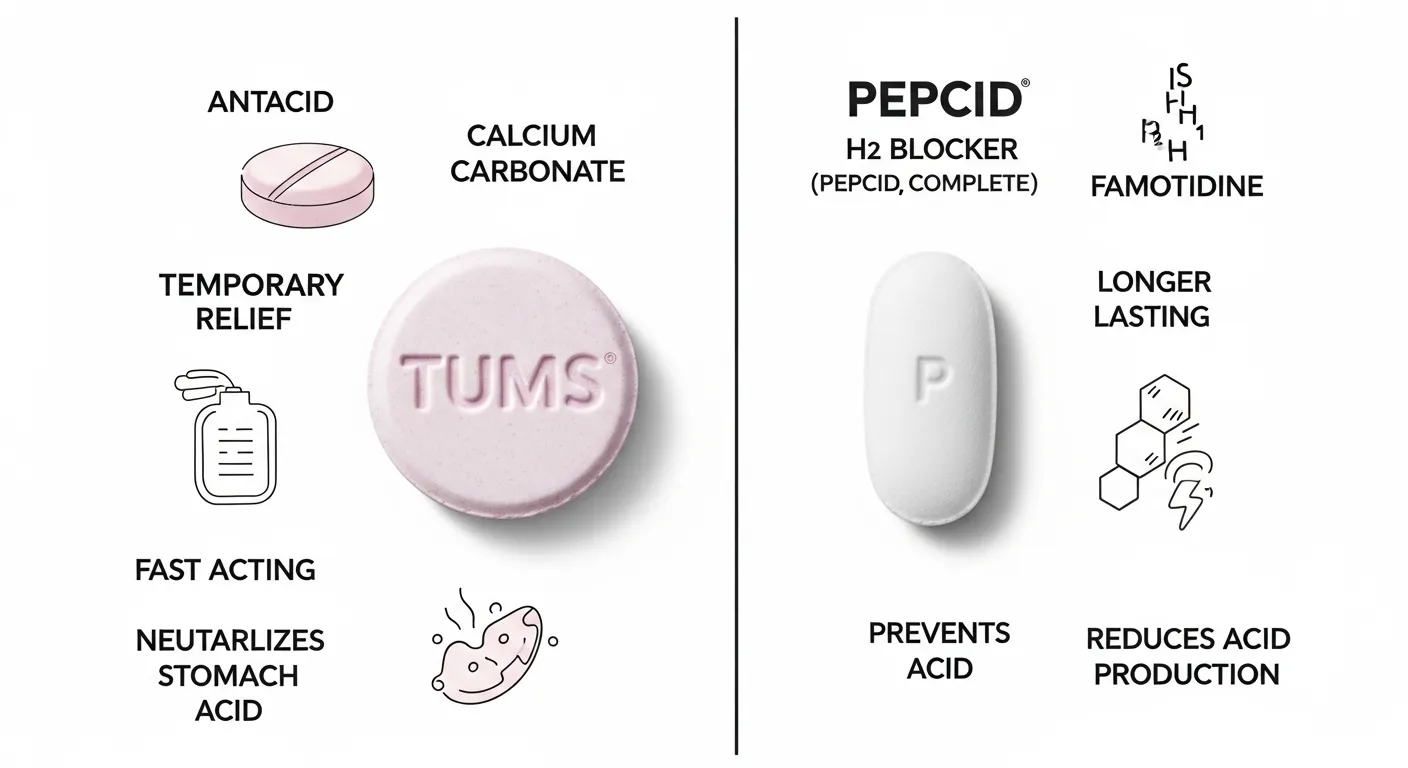 Difference Between Tums and Pepcid