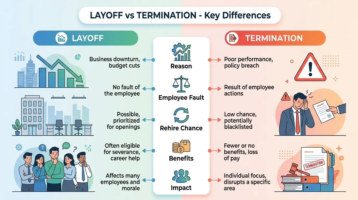 Difference Between Layoff and Termination