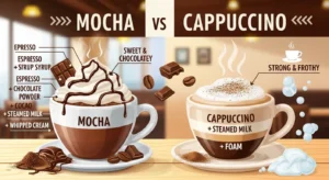 Difference between Mocha and Cappuccino