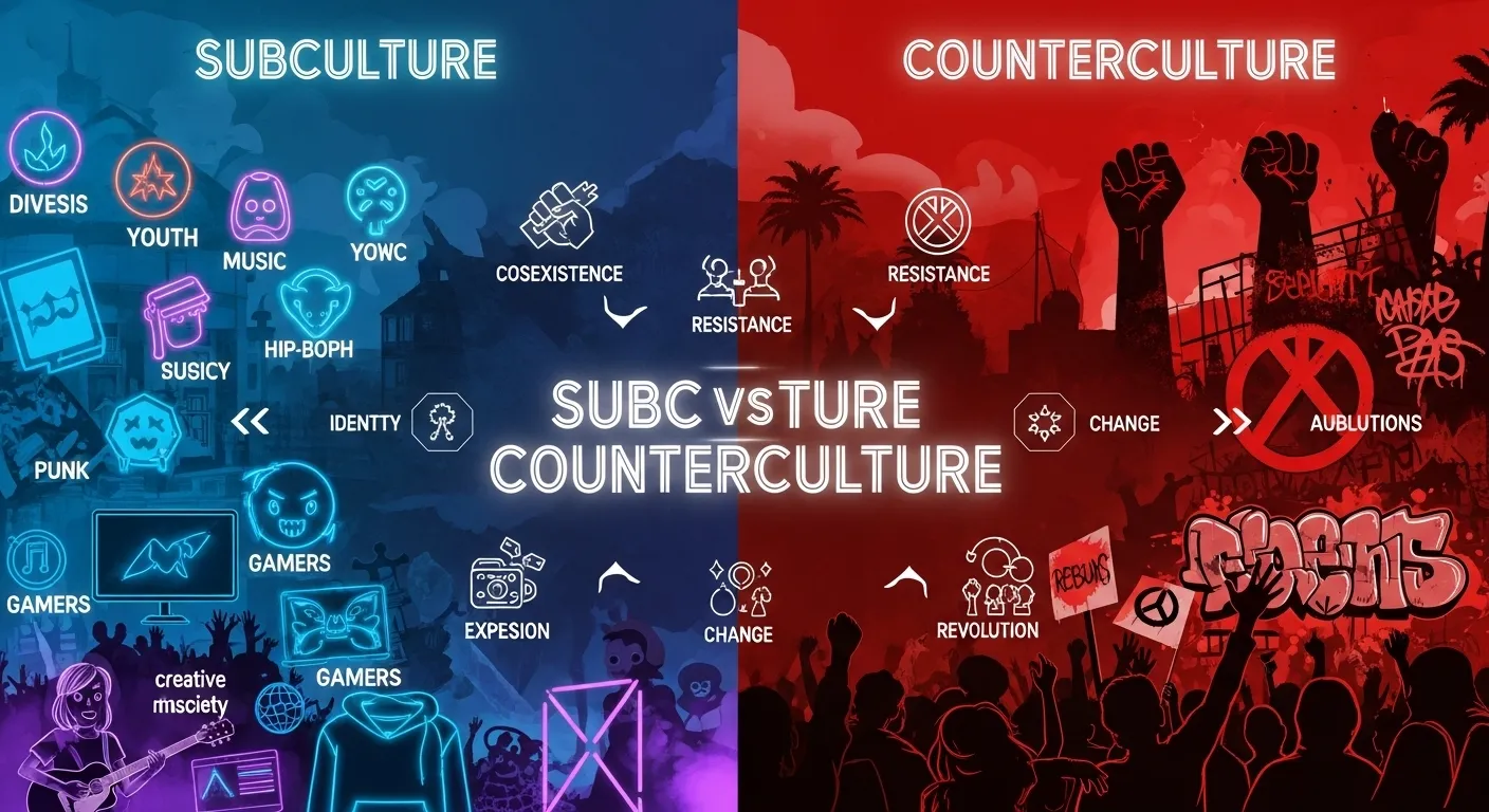 Difference between Subculture and Counterculture