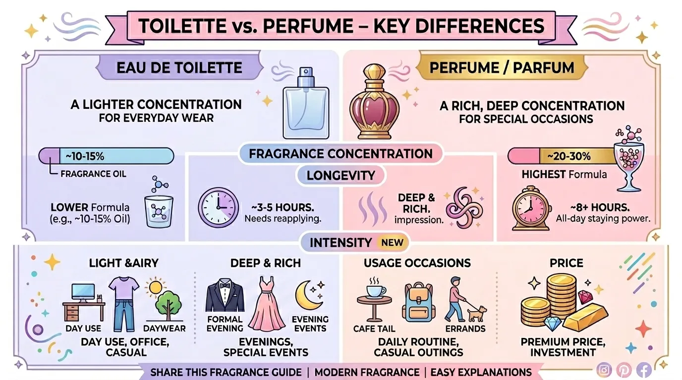 difference between toilette and perfume