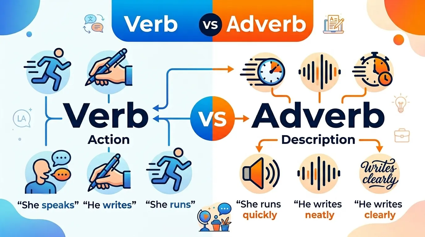 Difference between Verb and Adverb