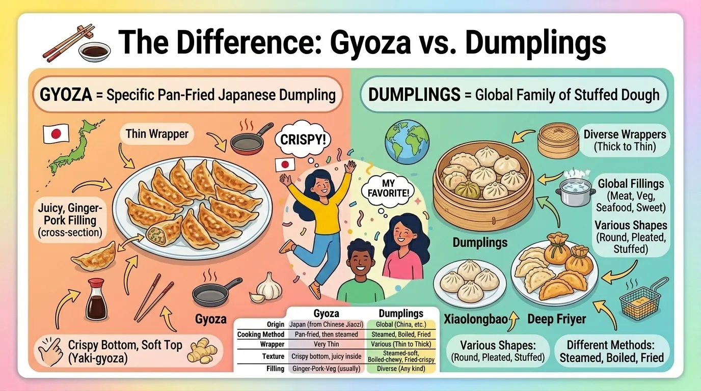 Gyoza vs Dumplings