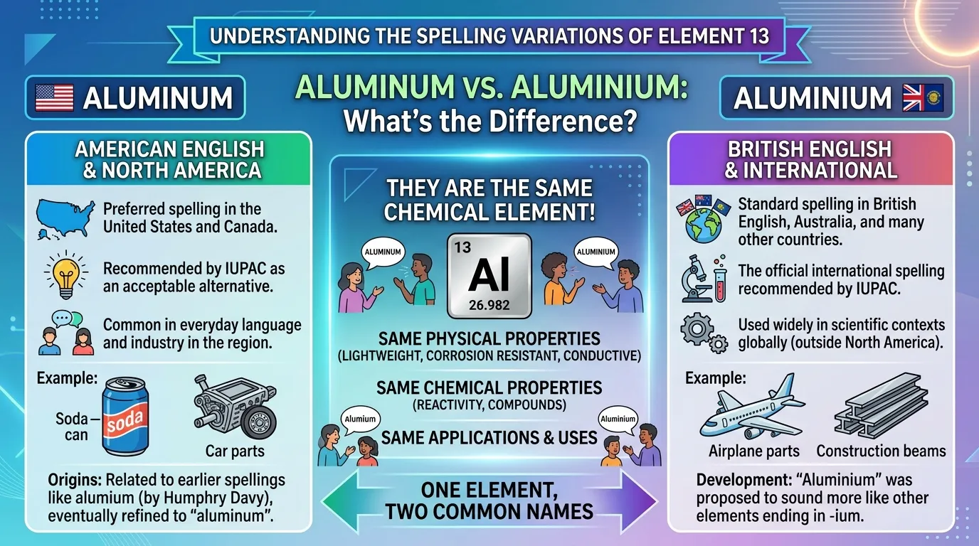 Difference Between Aluminum and Aluminium