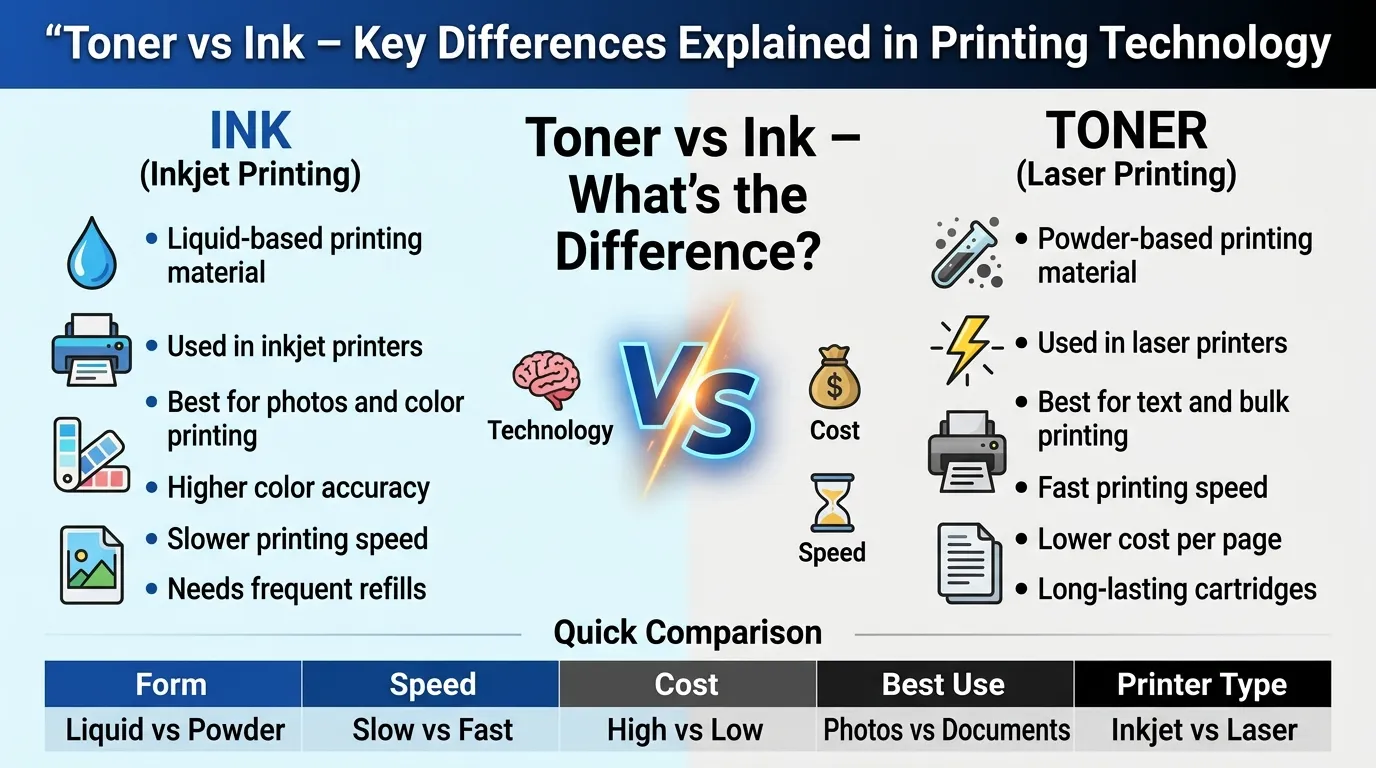 Difference Between Toner and Ink