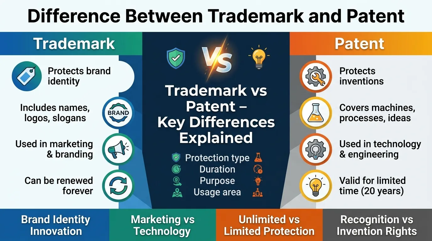 Difference Between Trademark and Patent