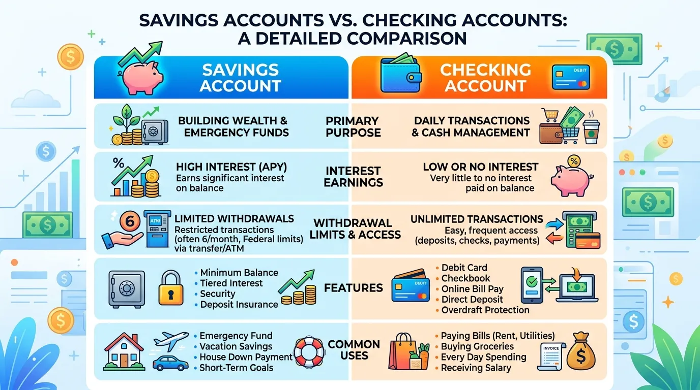 Savings vs Checking Accounts