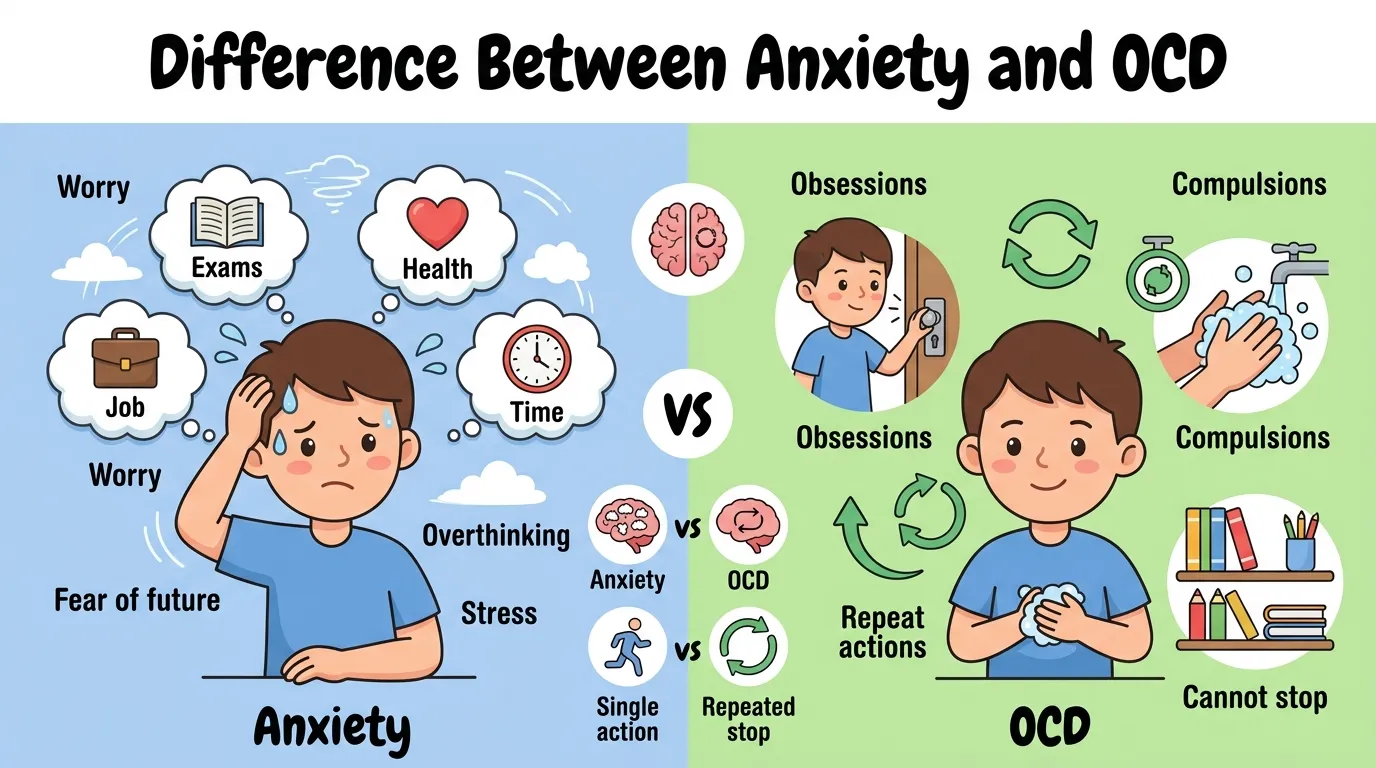 Difference Between Anxiety and OCD