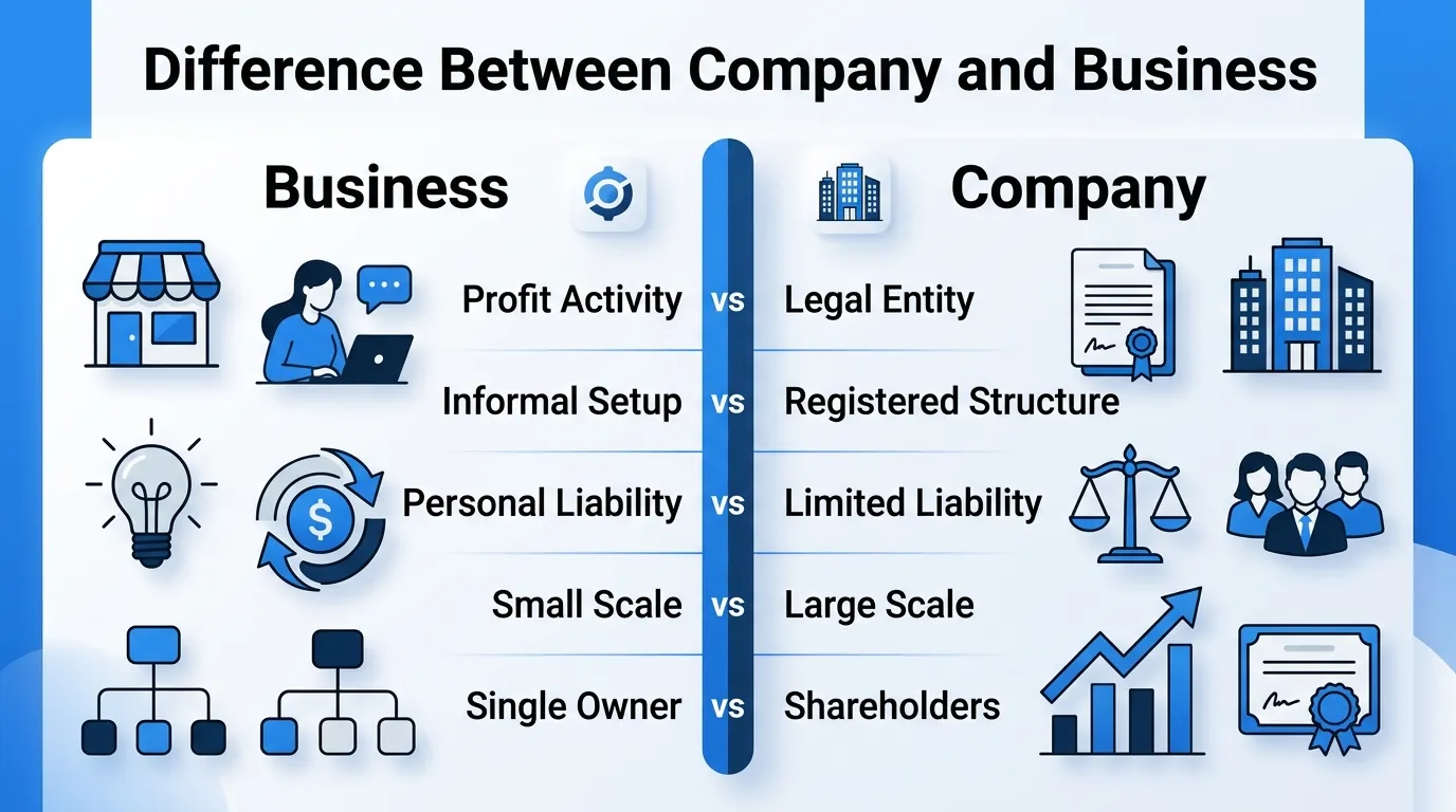 Difference Between Company and Business