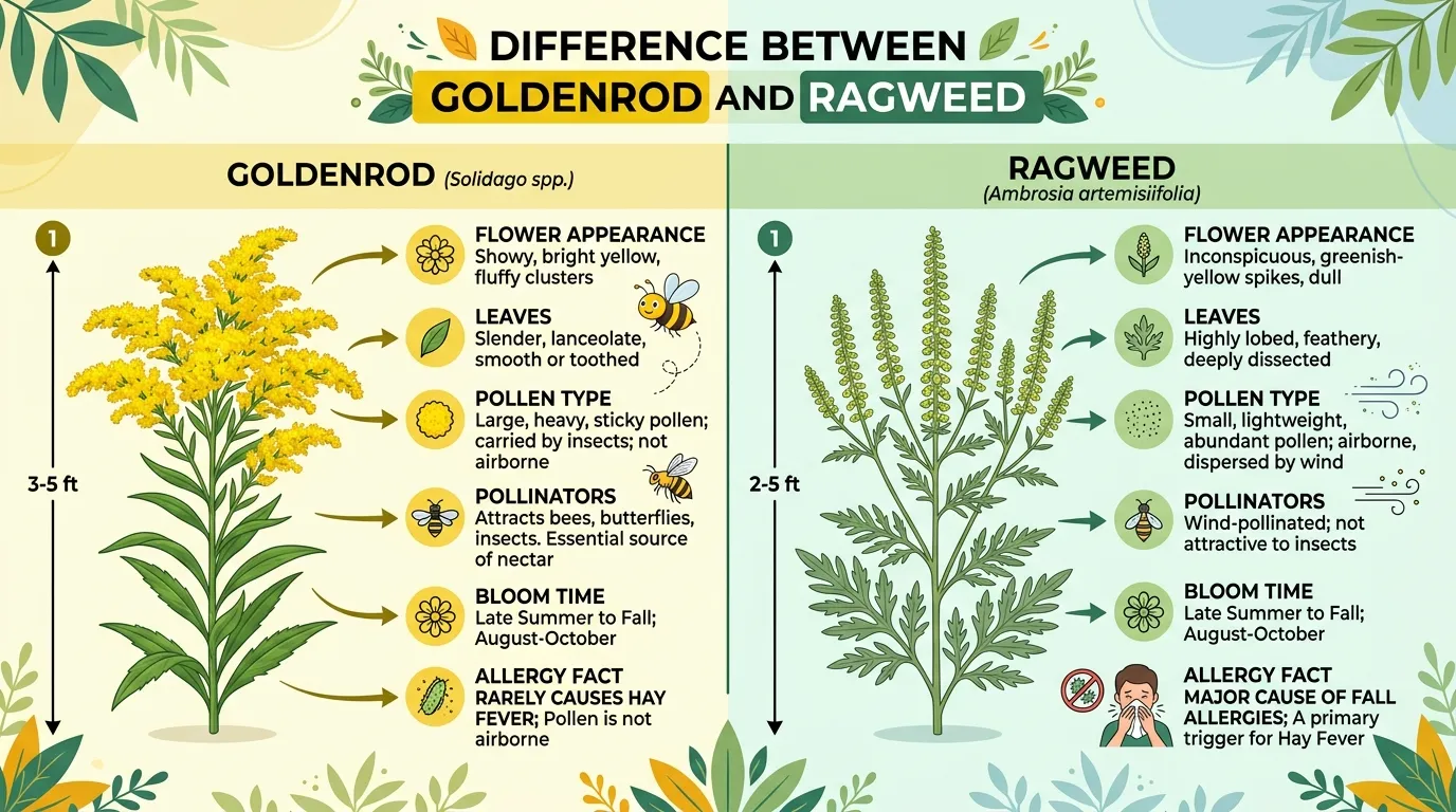 Difference Between Goldenrod and Ragweed