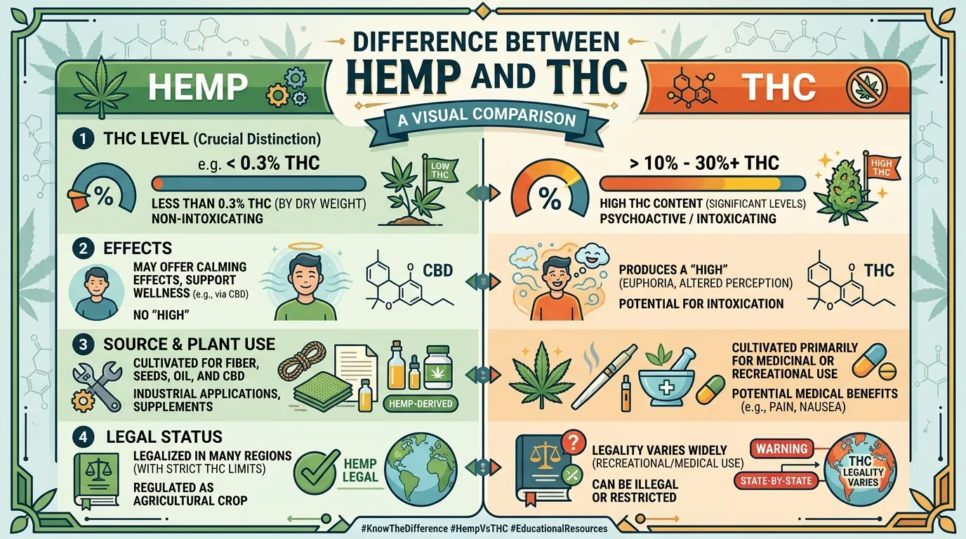 Difference Between Hemp and THC