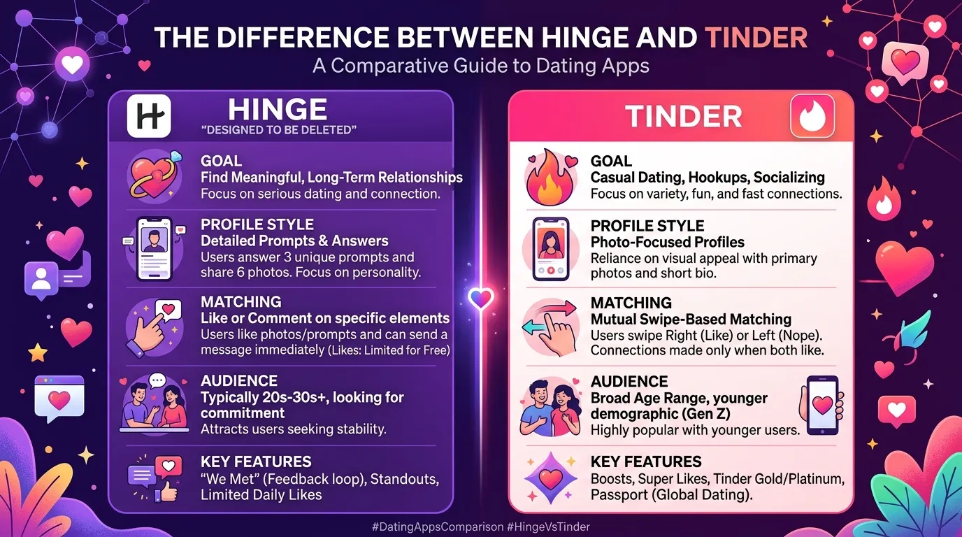 Difference Between Hinge and Tinder