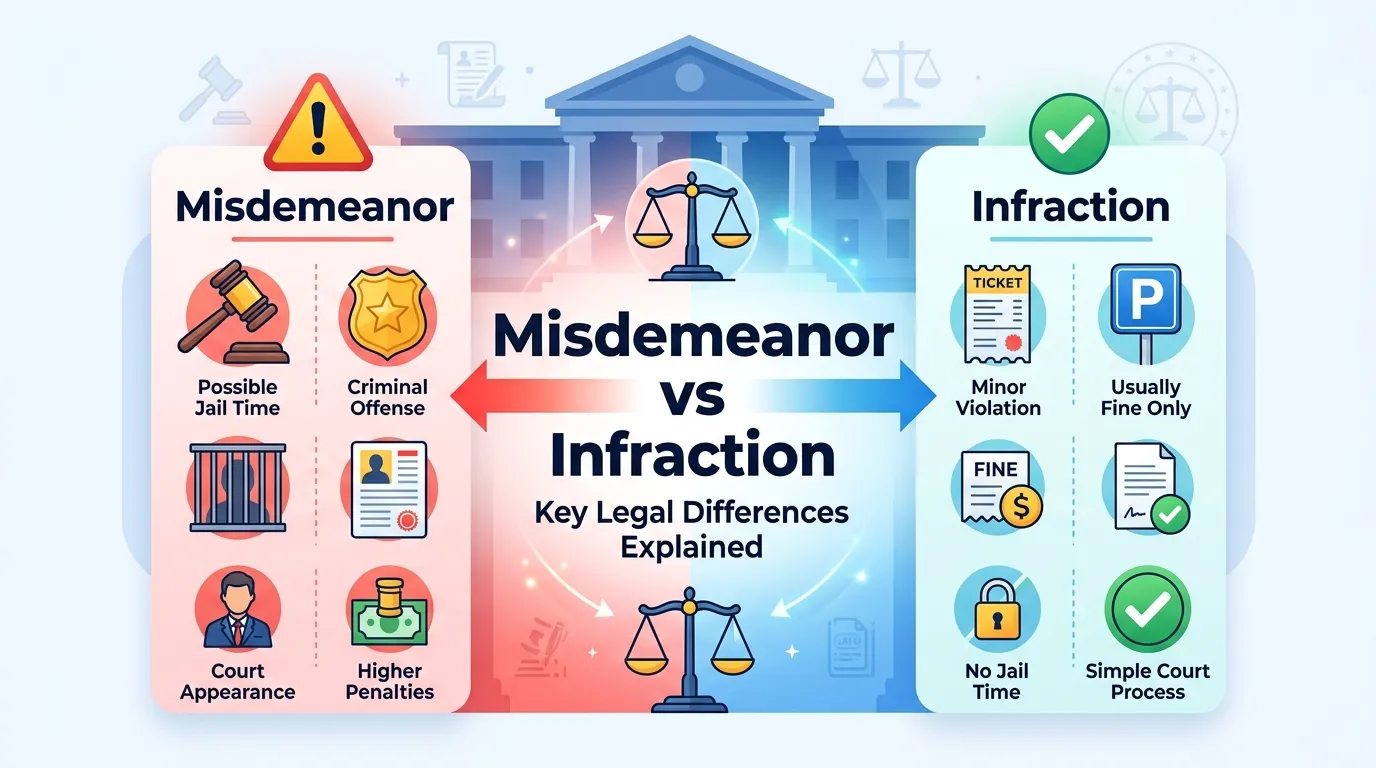 Difference Between Misdemeanor and Infraction