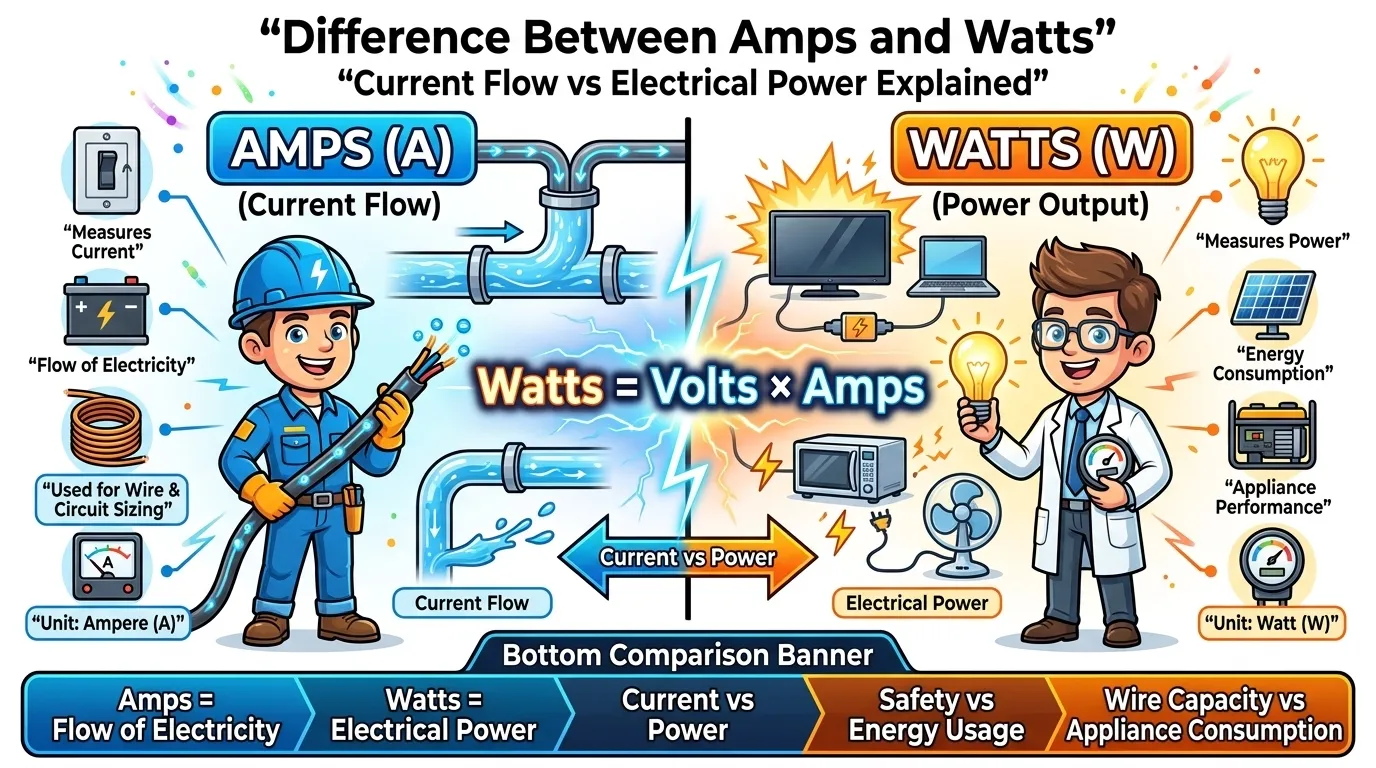 Difference Between Amps and Watts