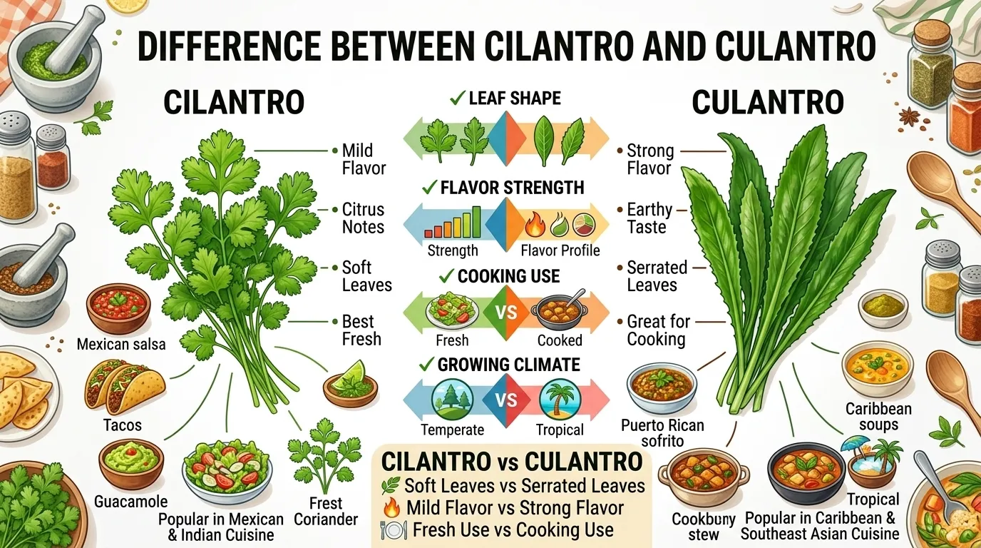 Difference Between Cilantro and Culantro