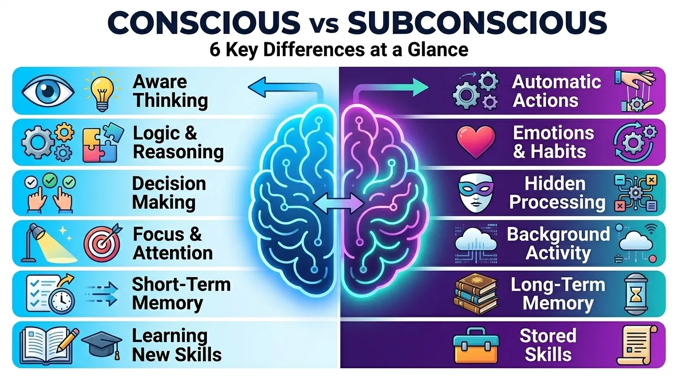Difference Between Conscious and Subconscious
