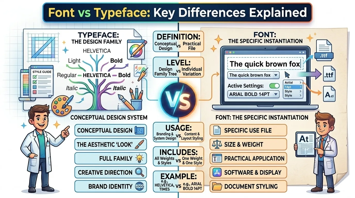 Difference Between Font and Typeface