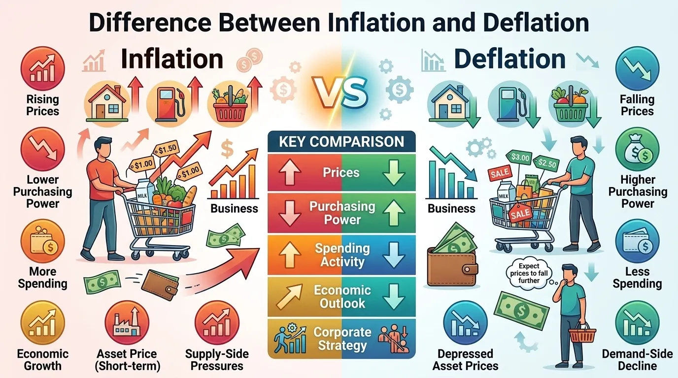 Difference Between Inflation and Deflation