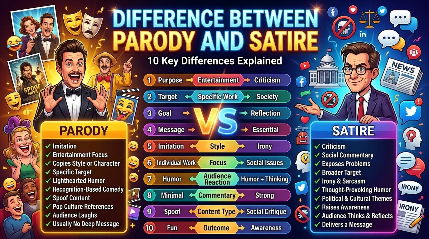 Difference Between Parody and Satire