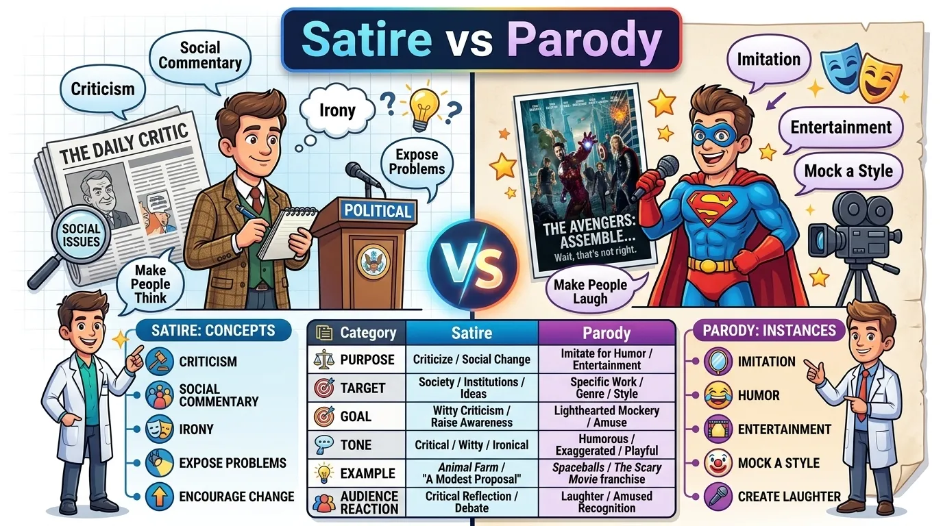 Difference Between Satire and Parody